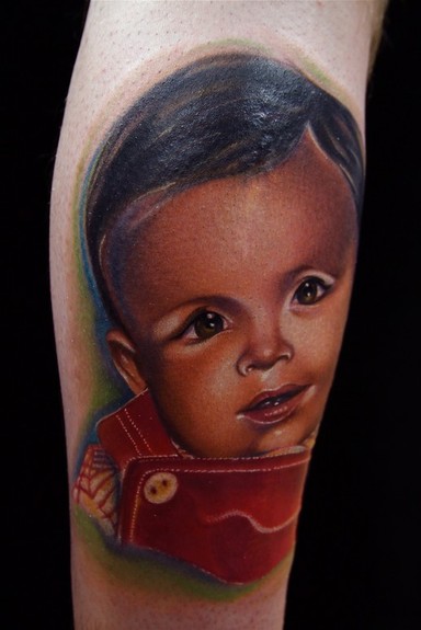 Mike Demasi - Little boy color portrait tattoo